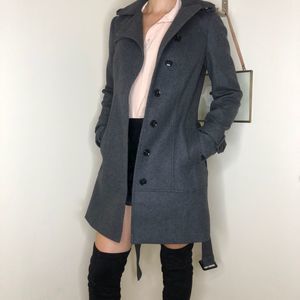 Banana Republic Wool Gray Long Pea Coat Size 2